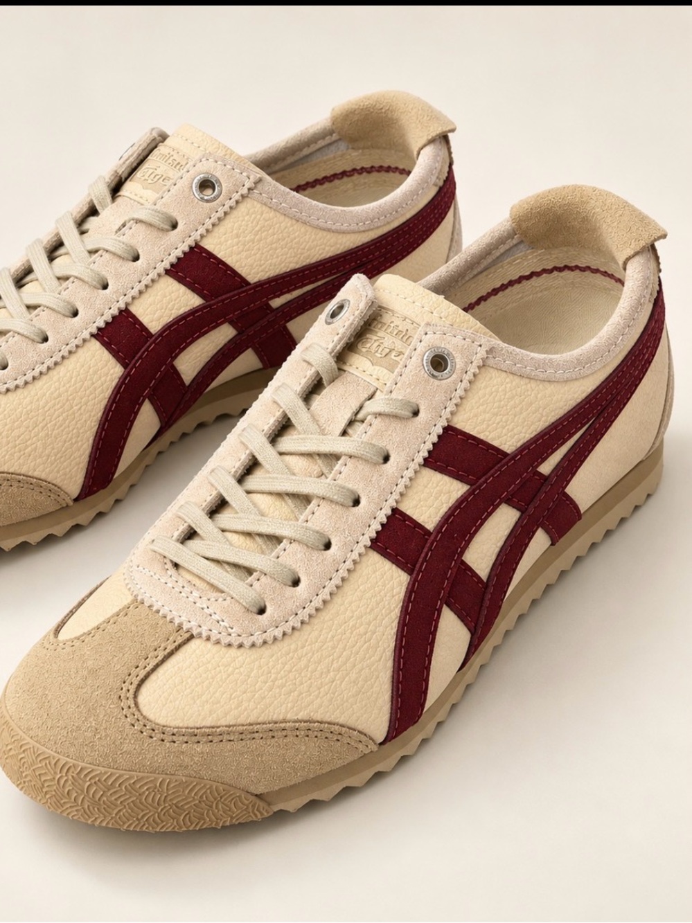 Onitsuka Tiger by Asics Mexico 66 Cream & Burgundy Sneakers